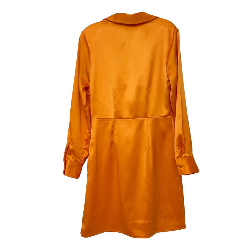 NWT House of Harlow 1960 + Revolve Orange Long Sleeve Shirt Dress. Woman's Sz M - Picture 2 of 9